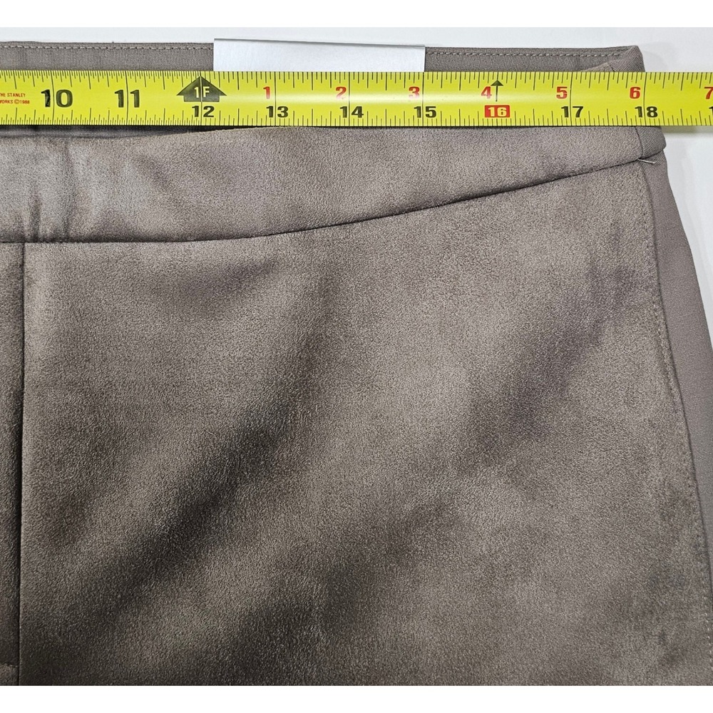 Chico's Taupe Faux Suede Leggings Slim Fit Pull On Pants Size 3 Regular US 16R - Picture 4 of 11